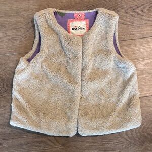 Mini Boden Tan Furry Vest